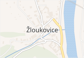 Žloukovice v obci Nižbor - mapa části obce