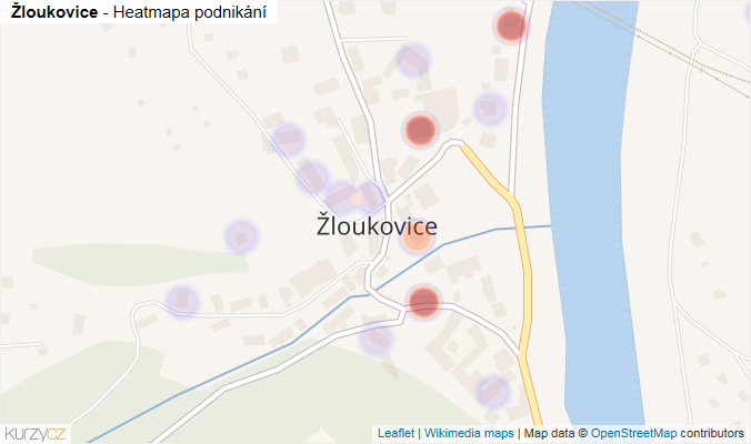 Mapa Žloukovice - Firmy v části obce.