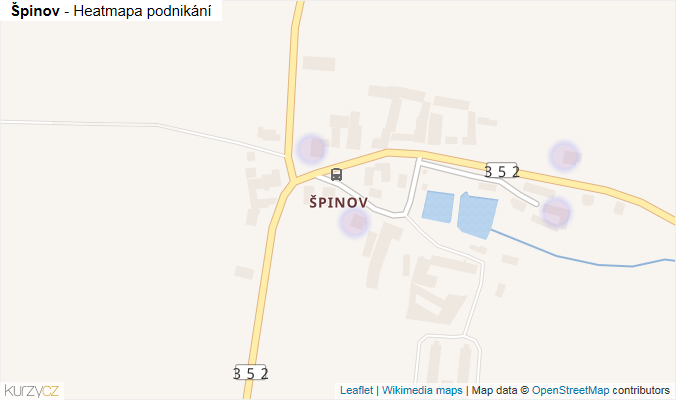 Mapa Špinov - Firmy v části obce.