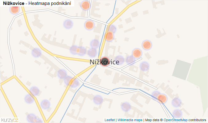 Mapa Nížkovice - Firmy v části obce.