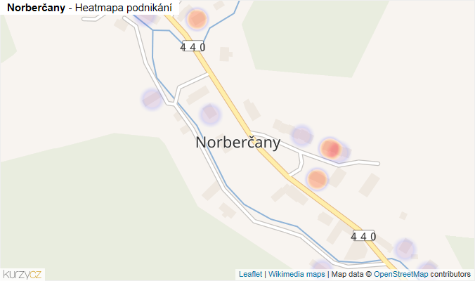 Mapa Norberčany - Firmy v části obce.