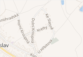 Krefty v obci Nosislav - mapa ulice