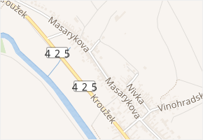 Masarykova v obci Nosislav - mapa ulice