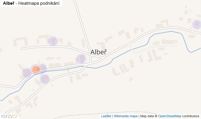 Mapa Albeř - Firmy v části obce.