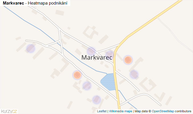 Mapa Markvarec - Firmy v části obce.