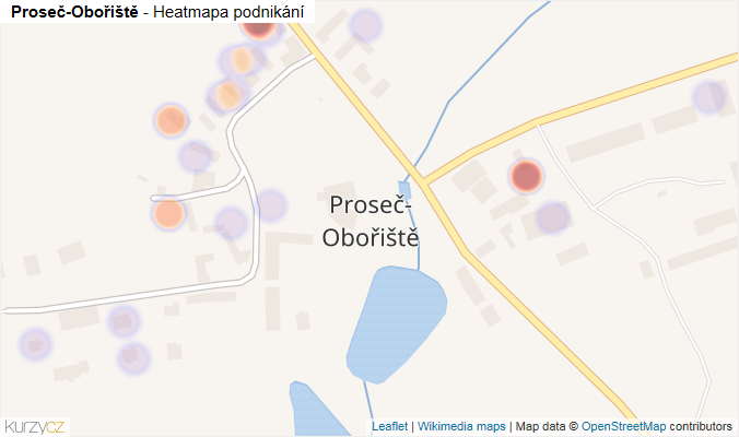 Mapa Proseč-Obořiště - Firmy v části obce.