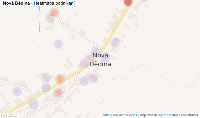 Mapa Nová Dědina - Firmy v části obce.