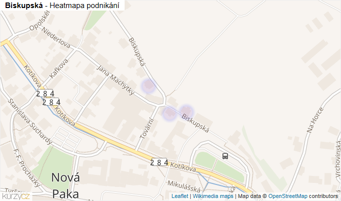 Mapa Biskupská - Firmy v ulici.