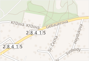 Gebauerova v obci Nová Paka - mapa ulice