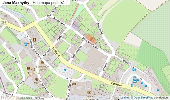 Mapa Jana Machytky - Firmy v ulici.