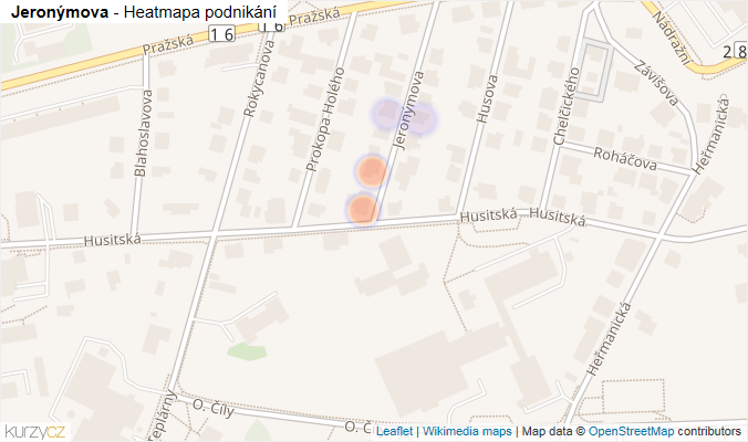 Mapa Jeronýmova - Firmy v ulici.