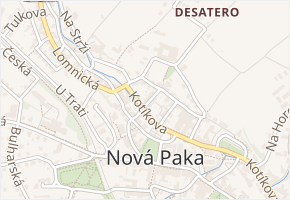Kafkova v obci Nová Paka - mapa ulice