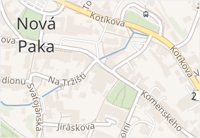 Komenského v obci Nová Paka - mapa ulice