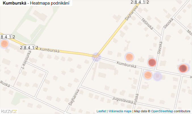 Mapa Kumburská - Firmy v ulici.