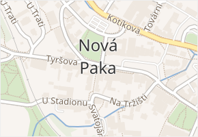 Nová Paka v obci Nová Paka - mapa části obce