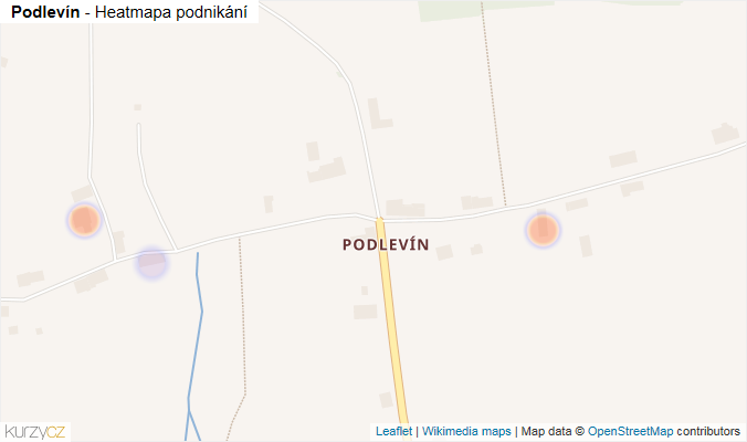 Mapa Podlevín - Firmy v části obce.