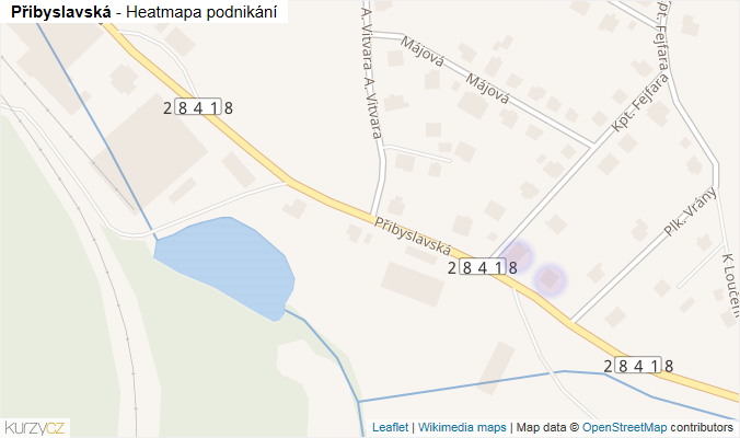 Mapa Přibyslavská - Firmy v ulici.