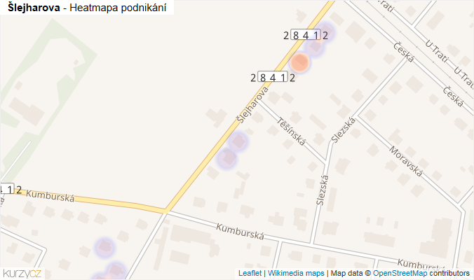 Mapa Šlejharova - Firmy v ulici.