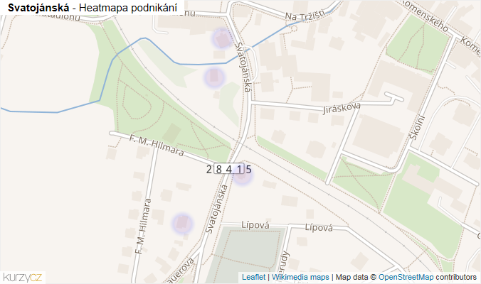 Mapa Svatojánská - Firmy v ulici.