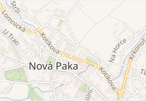 Tovární v obci Nová Paka - mapa ulice