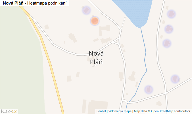 Mapa Nová Pláň - Firmy v části obce.