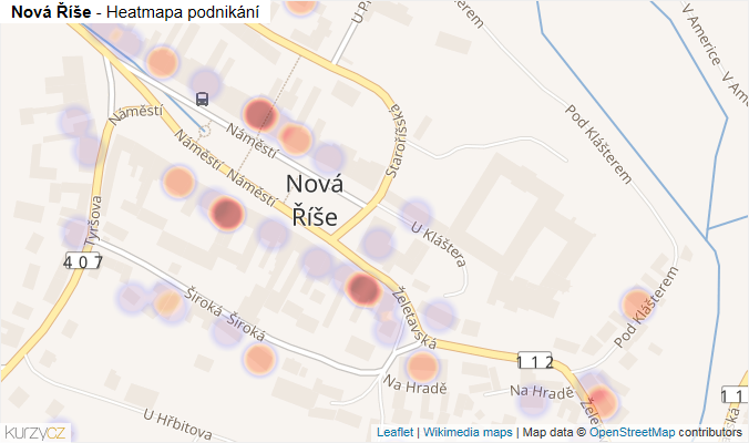 Mapa Nová Říše - Firmy v části obce.