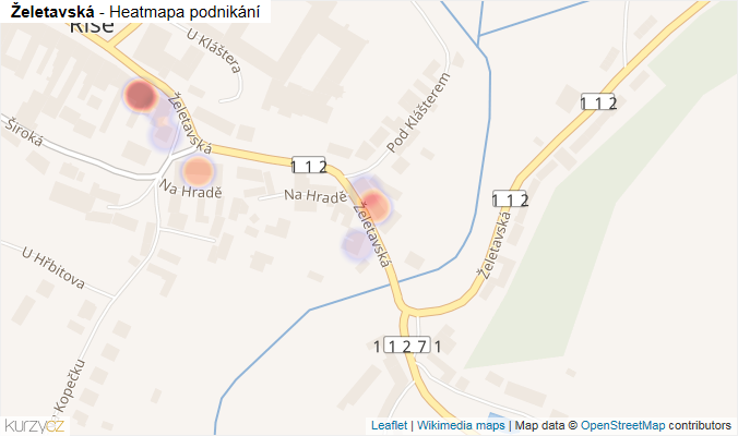Mapa Želetavská - Firmy v ulici.