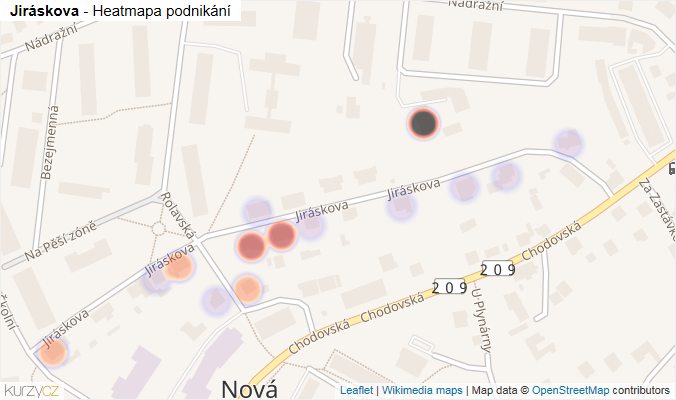 Mapa Jiráskova - Firmy v ulici.