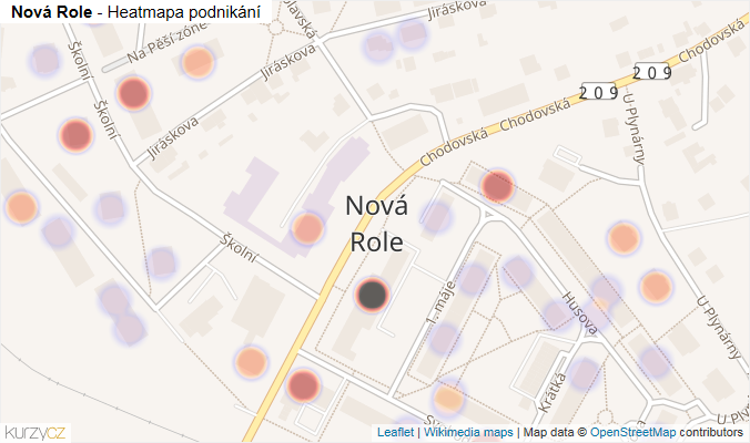Mapa Nová Role - Firmy v části obce.