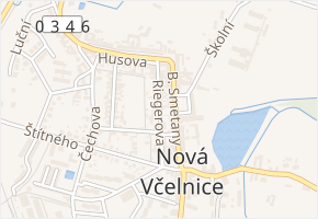 Riegerova v obci Nová Včelnice - mapa ulice