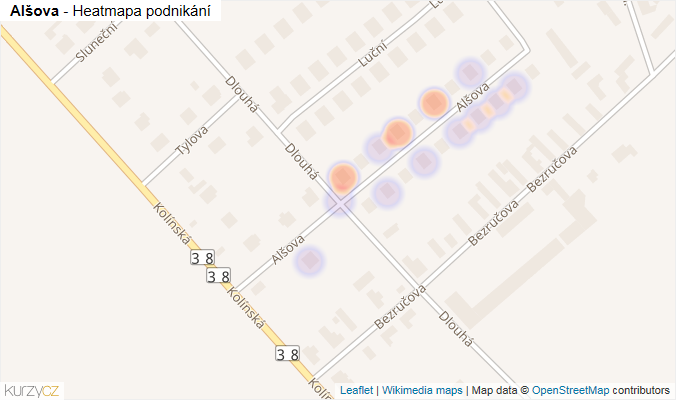Mapa Alšova - Firmy v ulici.