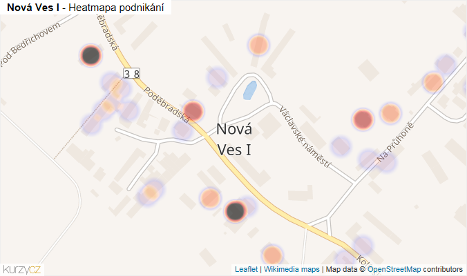 Mapa Nová Ves I - Firmy v části obce.