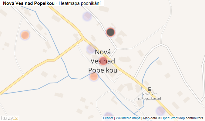 Mapa Nová Ves nad Popelkou - Firmy v části obce.