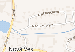 Nad Potokem v obci Nová Ves - mapa ulice
