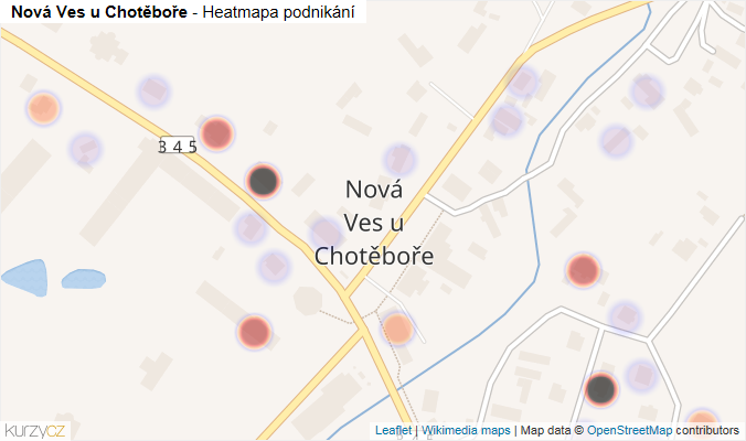 Mapa Nová Ves u Chotěboře - Firmy v části obce.