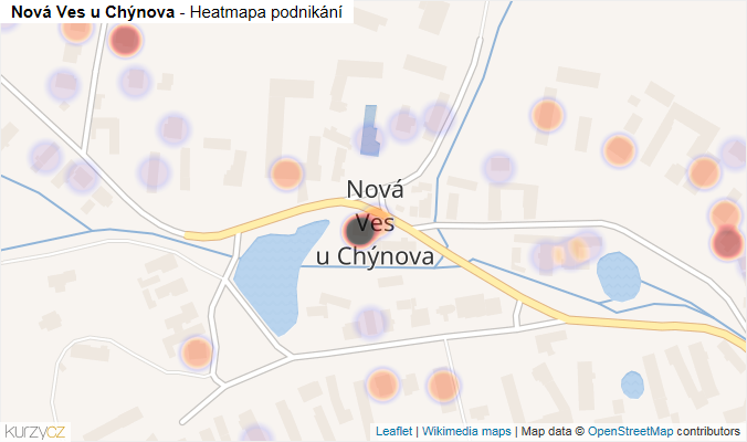 Mapa Nová Ves u Chýnova - Firmy v části obce.