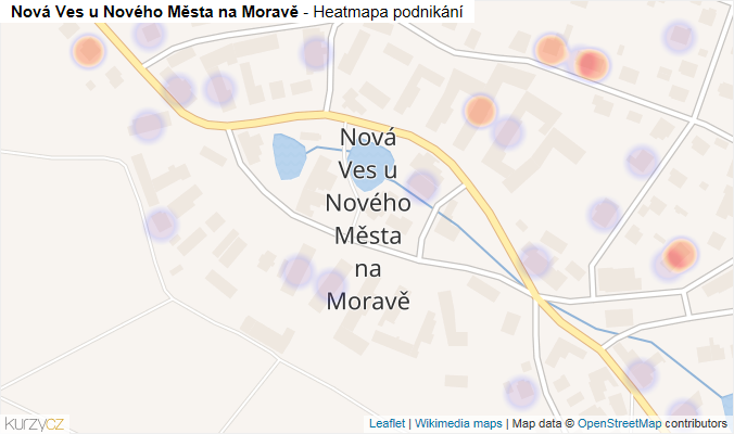 Mapa Nová Ves u Nového Města na Moravě - Firmy v části obce.