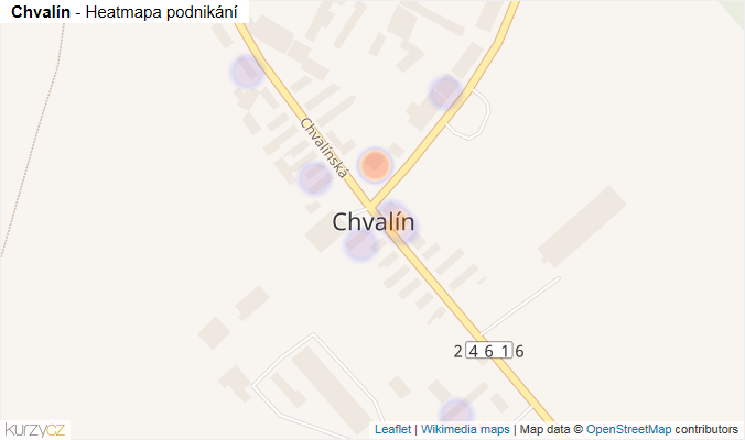 Mapa Chvalín - Firmy v části obce.