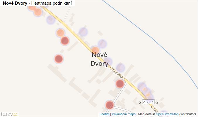 Mapa Nové Dvory - Firmy v části obce.