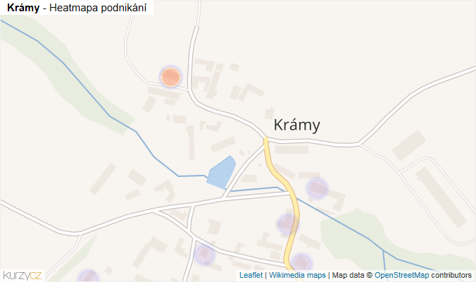 Mapa Krámy - Firmy v části obce.