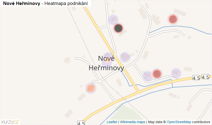 Mapa Nové Heřminovy - Firmy v části obce.
