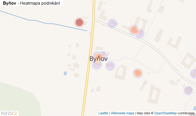 Mapa Byňov - Firmy v části obce.