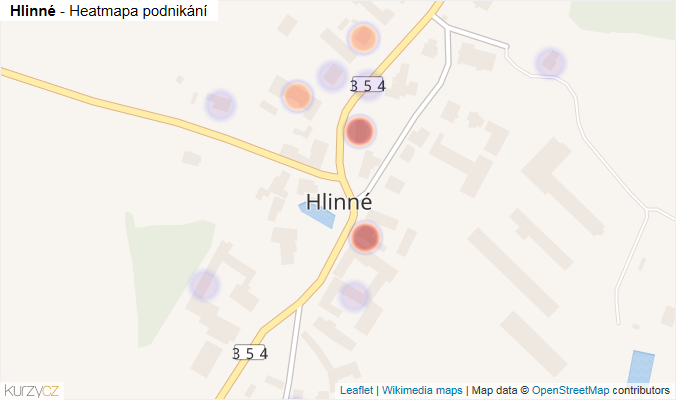 Mapa Hlinné - Firmy v části obce.