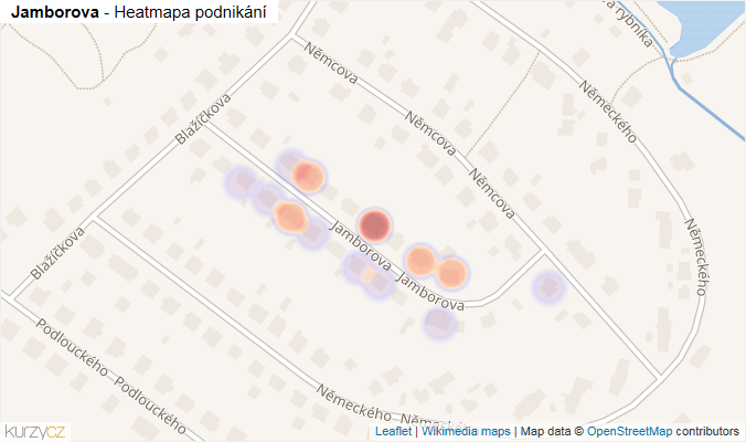 Mapa Jamborova - Firmy v ulici.