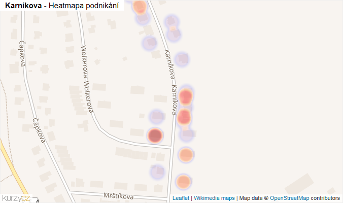 Mapa Karníkova - Firmy v ulici.