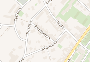 Monseova v obci Nové Město na Moravě - mapa ulice