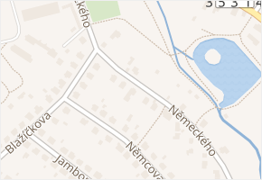 Německého v obci Nové Město na Moravě - mapa ulice