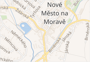 Palackého náměstí v obci Nové Město na Moravě - mapa ulice