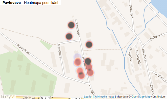 Mapa Pavlovova - Firmy v ulici.