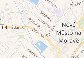 Radnická v obci Nové Město na Moravě - mapa ulice